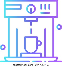 Coffe Maker Business people icons with blue gradient outline style