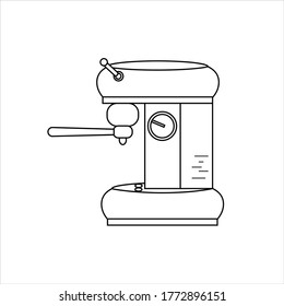 Coffe maker line icon, coffee machine sign, vector graphics. Coffee machine for home kitchen. Isolated on a white background, eps 10.