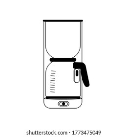 Icono de línea de cafetera, signo de máquina de café, gráficos vectoriales. Máquina de café para la cocina. Aislado en un fondo blanco, eps 10.	