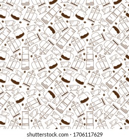 Coffe Maker Manual Brewing, Coffe Maker Pattern Illustration