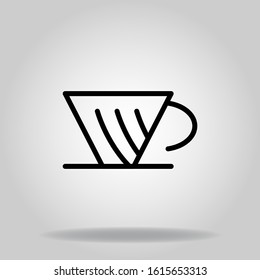 coffe maker v60 icon with black line style
