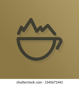 Coffe with a mountain logo design
