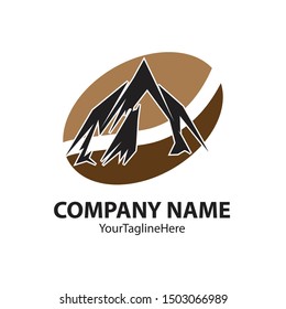 coffe mountain logo vector image