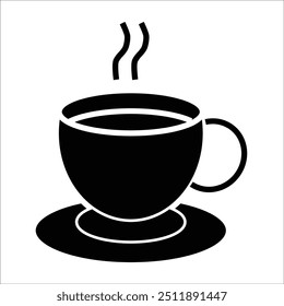modelo de linha de ícone de vetor de caneca de café