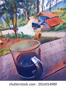Coffe con naturaleza Fondo muy fresco