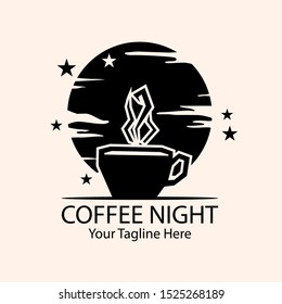 Coffe Night Moon Logo Template
