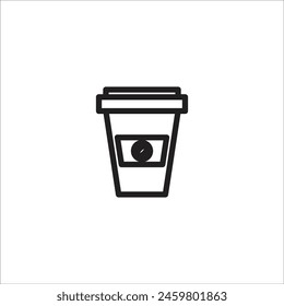 coffe paper cup icon logo vector template