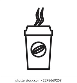 coffe paper cup line new vector icon