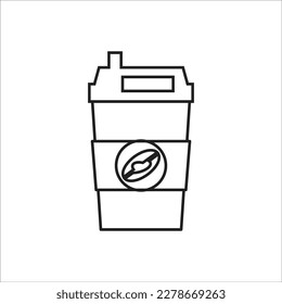 coffe paper cup line new vector icon