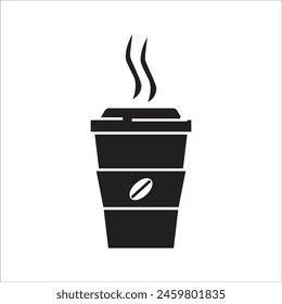 coffe paper cup vector icon line template