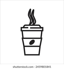 coffe paper cup vector icon line template