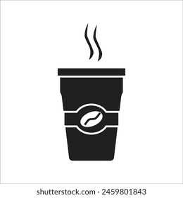 coffe paper cup vector icon line template