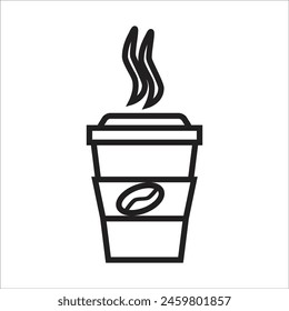 coffe paper cup vector icon line template
