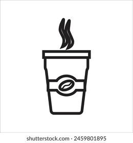 coffe paper cup vector icon line template
