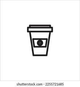 coffe papper cup vector line new icon
