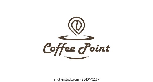 Coffe point logo vector Premium Vector