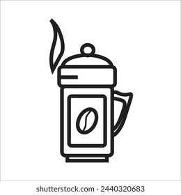 coffe pot icon line new template