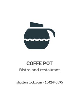 Coffe pot vector icon on white background. Flat vector coffe pot icon symbol sign from modern bistro and restaurant collection for mobile concept and web apps design.