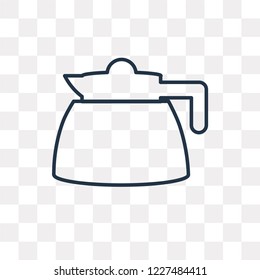 Coffe Pot vector outline icon isolated on transparent background, high quality linear Coffe Pot transparency concept can be used web and mobile