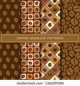 coffe seamless pattern background vector template