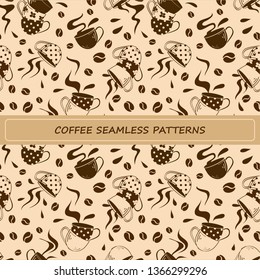 coffe seamless pattern background vector template