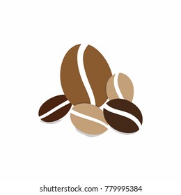 Coffe seed icon. flat design on white background