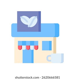 Icono de la tienda de café Ilustración vectorial plana