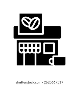 Coffe Shop Icon Glyph Vector Illustration