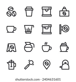 Icono de tienda de café aislado en blanco