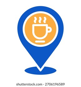Coffe Shop Icon Solid Color Design Vector Illustration