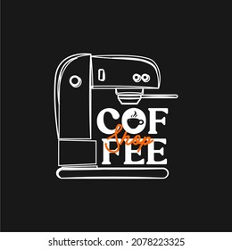 Coffe shop logo design template on black background. retro and vintage logo for coffee shop or restaurants and branding. vector illustration