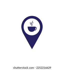 coffe shop pin location icon vector isolated on background