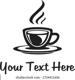 Coffe and Coffe Shop Vector Logo Design. Silhouete. Line Art