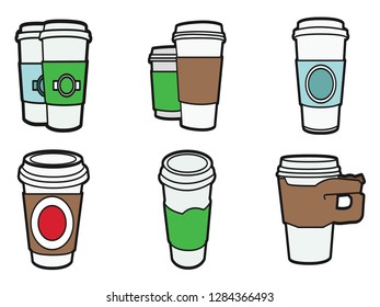 Coffe Sleeves Vector Pack Stock Vector (Royalty Free) 1284366493 ...