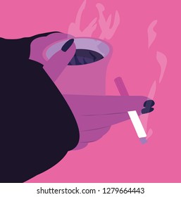 Coffe and smoke colorful