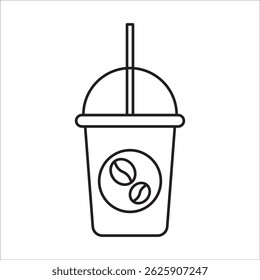 Vector de contorno de icono de stock de café