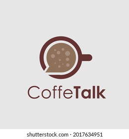 coffe talk logo. vector emblem and logo with lettering composition