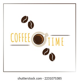 coffe time 
coffee beanon white background