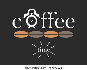 coffe time typography symbol vector background