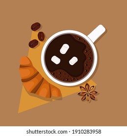 Coffe time. Vector illustration. Isolated background