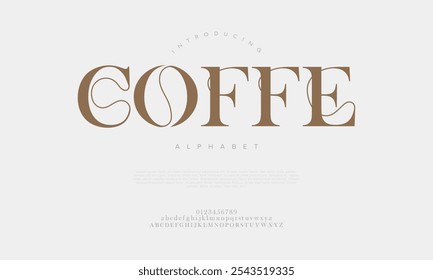 Tipo de café beleza moda elegante minimalista serif italic fontes decorativo casamento vintage retro logos. Logotipo de fonte de luxo mínimo alfabeto. Ilustração vetorial