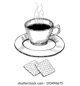 Coffe, vector hand drawing