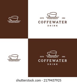 Coffe water logo icon design template vector illustration