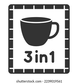 Coffee 3 in 1 - icon, illustration on white background, glyph style