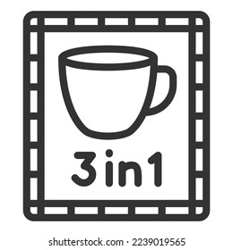 Coffee 3 in 1 - icon, illustration on white background, outline style