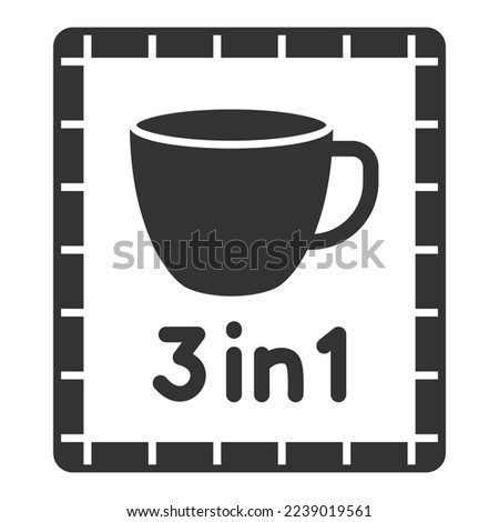 Coffee 3 in 1 - icon, illustration on white background, glyph style