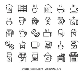 Coffee 50 icon set line art creative designs (4)