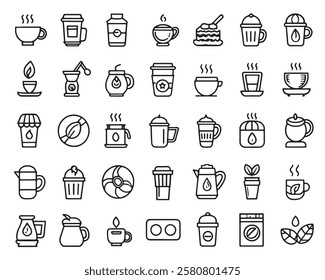 Coffee 50 icon set line art creative designs (3)