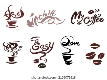 Kaffee abstrakte Kunstvektor für Menü, Karte, Dekoration, Illustration, Logo..