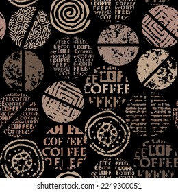 Coffee. Abstract coffee beans on brown background